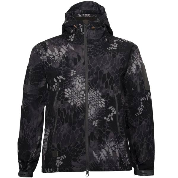Куртка TAC SoftShell тактическая Kryptek typhon демисезонная ветровлагозащитная мембрана камуфлированная питон черный (1105099) - ВОЕНТОРГ ТЫЛОВИК