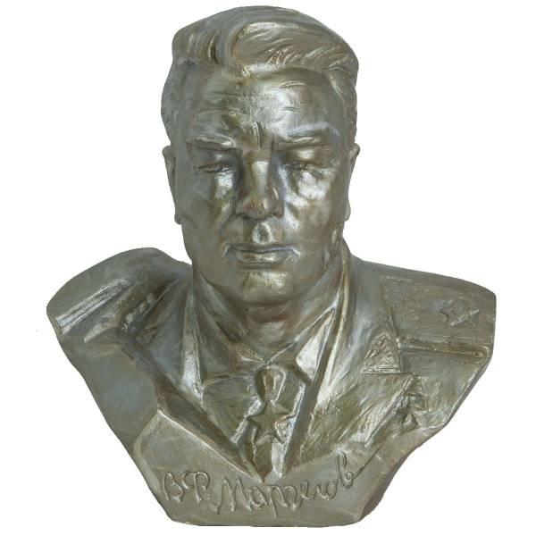 Бюст ( скульптура ) В.Ф. Маргелов настольный 21 см серебристый (4904972) - HAKKI