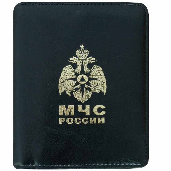 Визитница с символикой МЧС России 40 визиток 15x12 см черная (4301999) - HAKKI