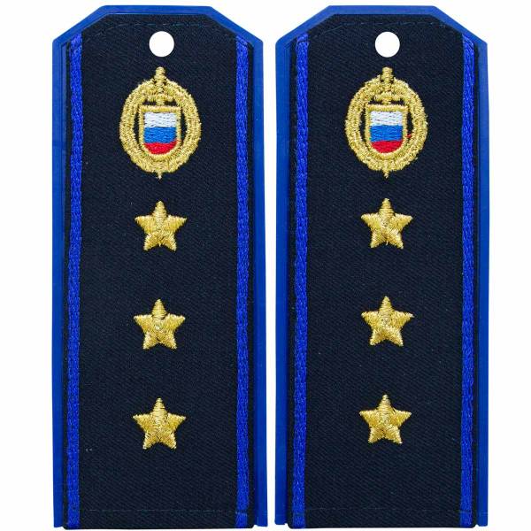 Погоны ФСО повседневные на куртку Старший прапорщик с эмблемой машинная вышивка пластик (2225005) - HAKKI
