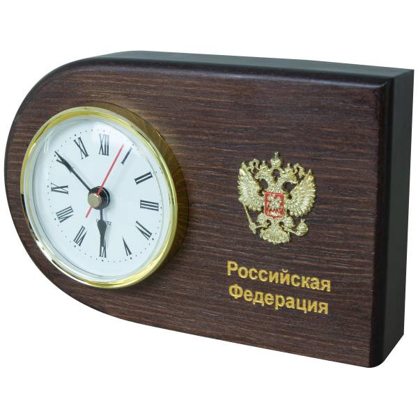 Часы настольные с символикой Герб ( орел ) России деревянные (4103076) - HAKKI