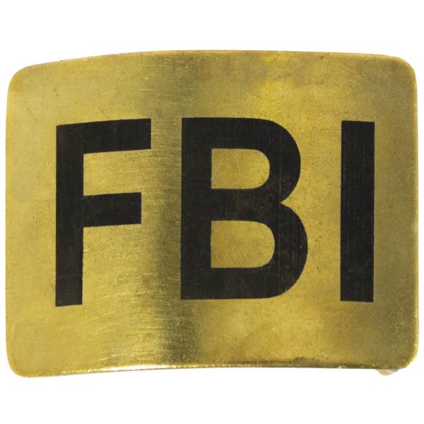 Бляха ( пряжка ) с гравировкой FBI латунная золотистая (1602005) - HAKKI