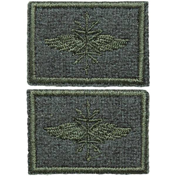 Эмблема ( нашивка знак ) петличная ( петлица ) Войска связи вышитая полевая оливковая (2505053) - HAKKI