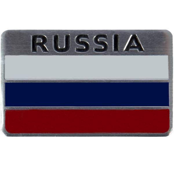 Шильдик ( наклейка шильд ) на авто Rossia / Флаг России 8х5 (12015039)