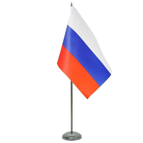 Подставка ( флагшток ) настольная для 1 флага 15х22 330 мм никель (4707016)  - HAKKI