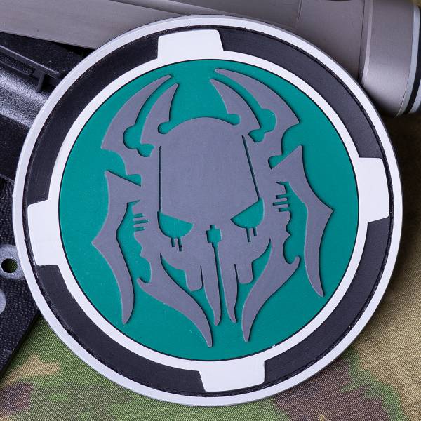 Нашивка ( шеврон патч patch ) тактическая Хищник 3D PVC ( пластизоль ) на липучке D-9,3 зеленая (2504749) - HAKKI
