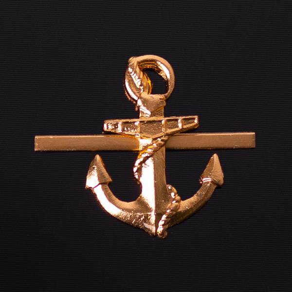 Эмблема ( знак ) петличная ( петлица ) Якорь 23 мм золотистая (2102217) - HAKKI
