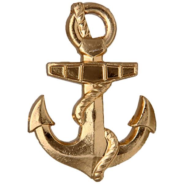 Эмблема ( знак ) петличная ( петлица ) Якорь 23 мм золотая (2102097) - HAKKI