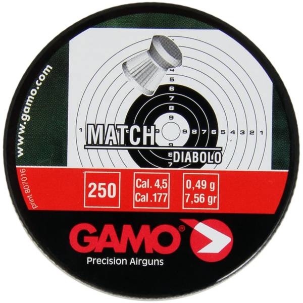 Пули Gamo для пневматического оружия Match калибр 4,5 мм 250 шт (3107018) - ВОЕНТОРГ ТЫЛОВИК