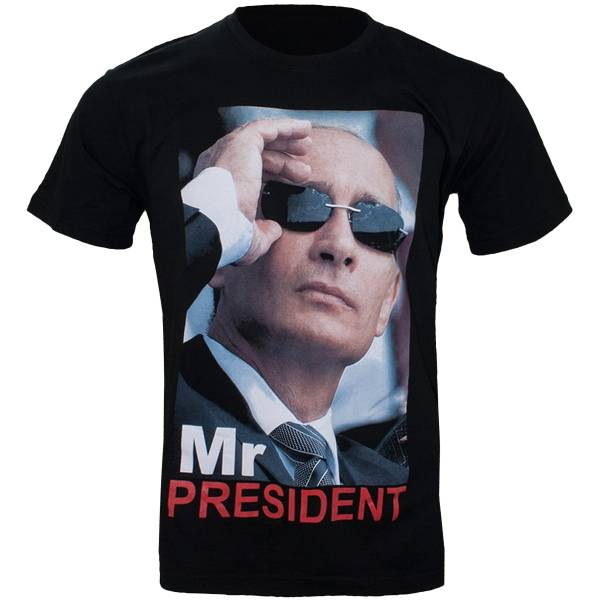 Футболка с патриотической символикой В.В.Путин / Mr.President черная (1208790) - HAKKI