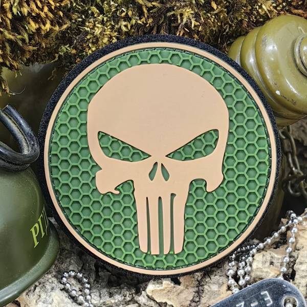 Нашивка ( шеврон патч patch ) тактическая КАРАТЕЛЬ 3D PVC  ( пластизоль ) на липучке D-7 олива (2504329) - HAKKI