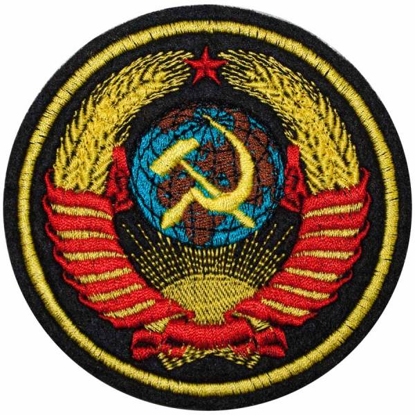 Нашивка ( шеврон ) на рукав Герб СССР D-9 вышитая черная (2503704) - HAKKI
