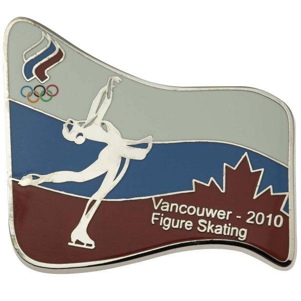 Значок ( знак ) олимпийский Ванкувер / Vancouwer 2010 команда России Фигурное катание / Figure Skating коллекционный на пимсе (2308046) - HAKKI