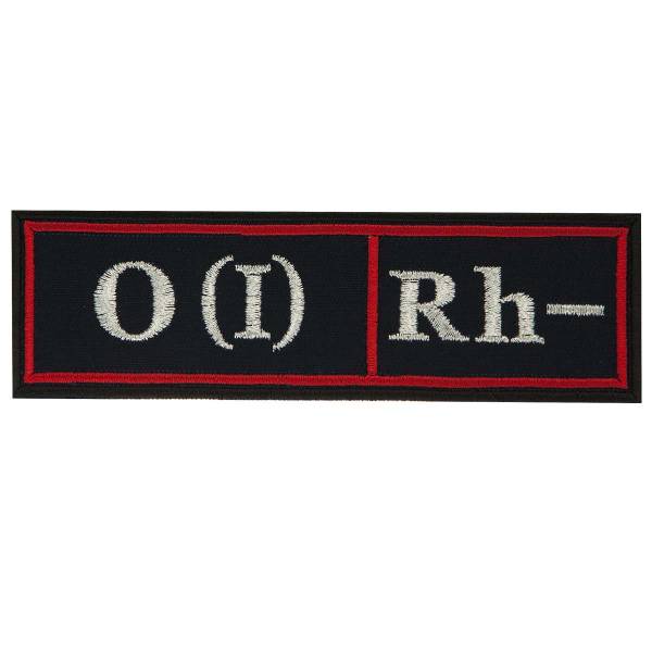 Нашивка ( шеврон ) на грудь Полиции Группа крови O (I) Rh- вышитая красный кант темно-синяя (2501973) - HAKKI
