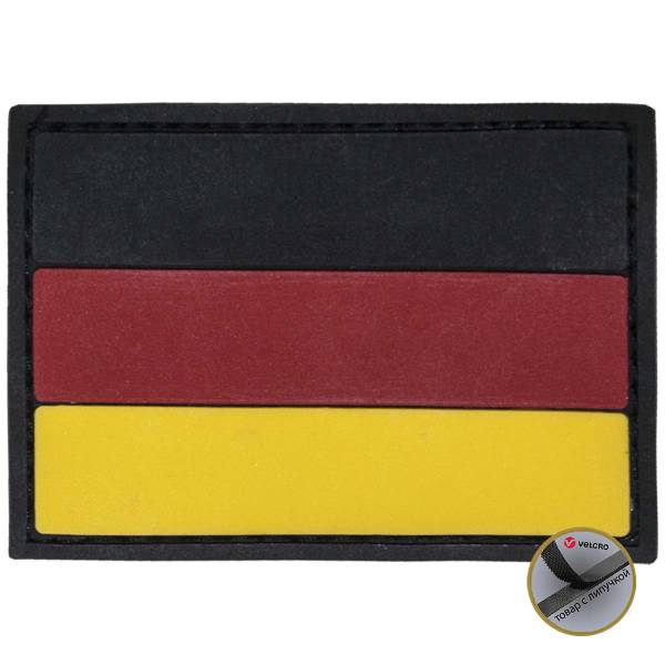 Нашивка ( шеврон патч patch ) тактическая флаг GERMANY ГЕРМАНИЯ ( триколор ) 3D PVC ( пластизоль ) на липучке 7х5 триколор (2504131) - HAKKI
