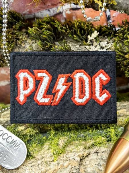 Нашивка ( шеврон патч patch ) тактическая PZ#DC вышитая на липучке 75х50 черная (2509931) - HAKKI