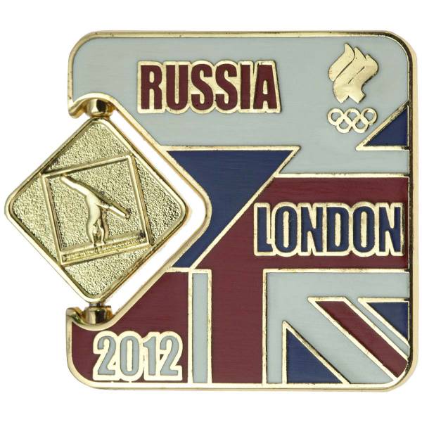 Значок ( знак ) олимпийский Лондон / London 2012 команда России Батут / Trampoline коллекционный на пимсе (2308024) - HAKKI