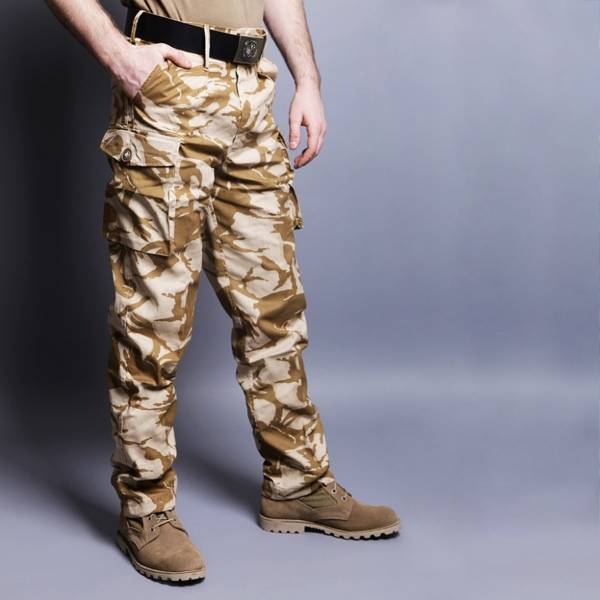 Брюки TAC тактические демисезонные Combat Windproof Desert с боковыми карманами камуфлированные пустыня (1101951) - HAKKI