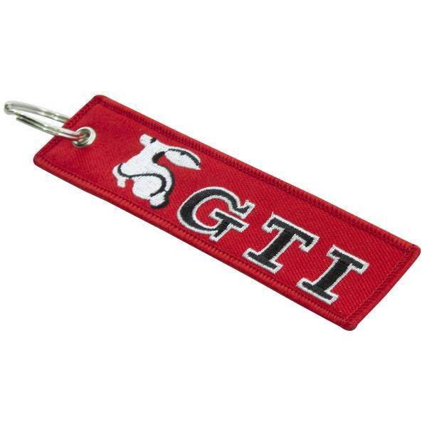 Брелок с символикой GTI вышитый полоса ( лента ) 13х3 красный (4402475) - HAKKI