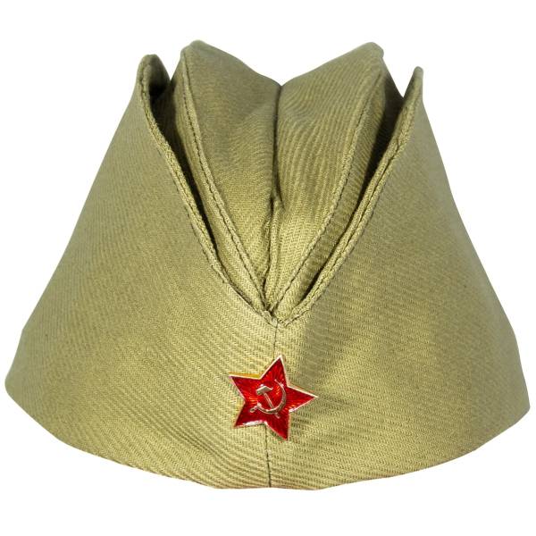 Пилотка военная солдатская СА ВС СССР со звездой хаки (1405016) - HAKKI