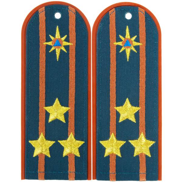 Погоны МЧС повседневные на куртку ( китель ) Полковник с эмблемой машинная вышивка пластик (2207078) - HAKKI