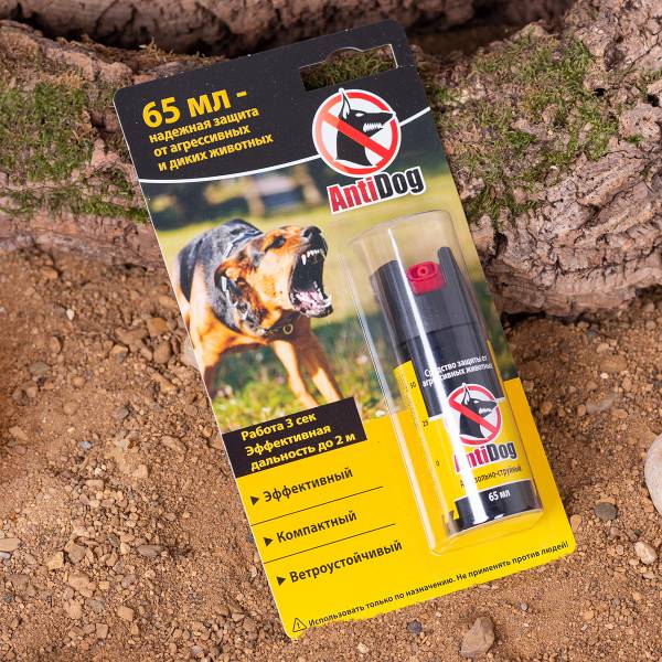 Средство самообороны ( газовый баллончик ) ТехКрим Anti-dog от агрессивных и диких животных аэрозольно-струйный 65 мл (3102005) - HAKKI