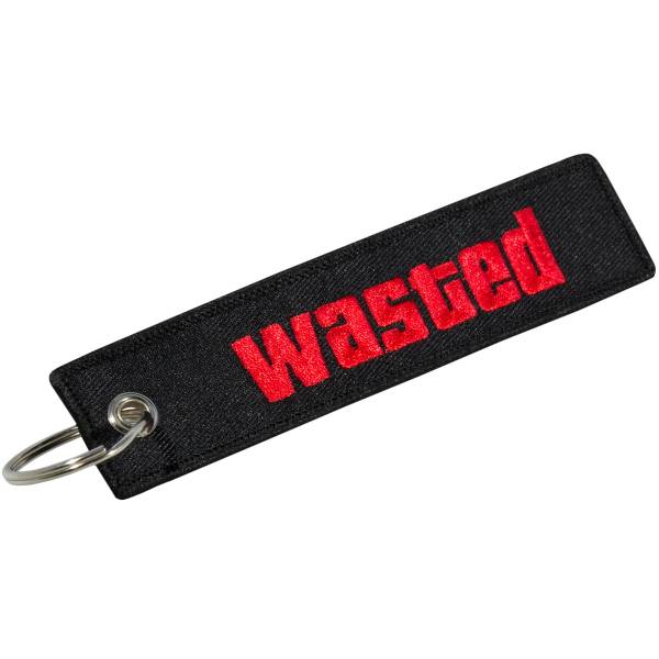 Брелок с символикой Wasted  вышитый полоса ( лента ) 13х3 черный  (4402410) - HAKKI