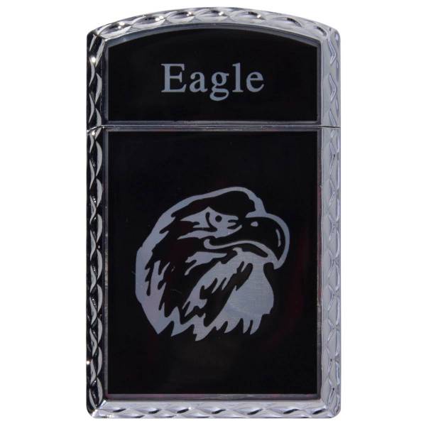 Зажигалка  газовая Eagle ( орел ) серебристо-черная (4403355) - HAKKI