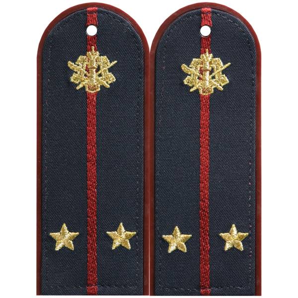 Погоны ФСИН ( УИС ) повседневные на куртку ( китель ) Лейтенант с эмблемой машинная вышивка пластик (2212037) - HAKKI
