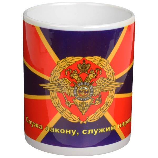 Кружка с символикой МВД России. Служа закону, служим народу! белая (4601201) - HAKKI