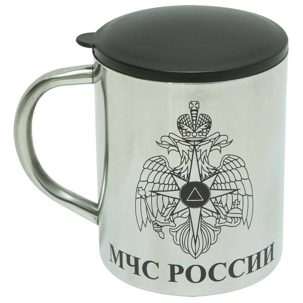 Термокружка металлическая с символикой МЧС России 300 мл (4602050) - HAKKI