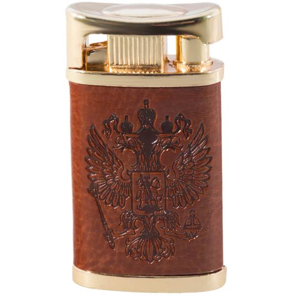 Зажигалка газовая с символикой Герб ( орел ) РФ коричневая (4403965) - HAKKI