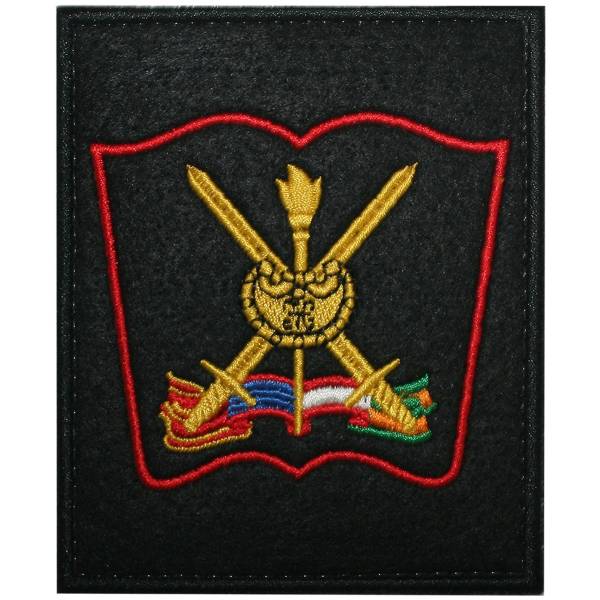 Нашивка ( шеврон ) на рукав Военная академия им.Фрунзе Приказ №300 8,5х10 вышитая с липучкой красный кант черная (2503778) - HAKKI