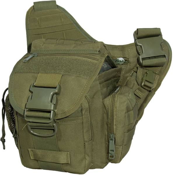 Сумка-органайзер TAC на плечо тактическая MOLLE оливковая (3310182) - HAKKI