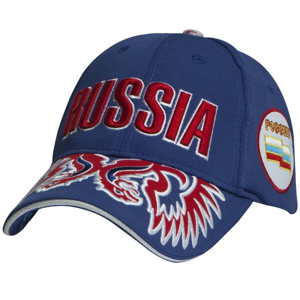 Бейсболка RUSSIA / РОССИЯ вышитая синяя (1401952)  - HAKKI