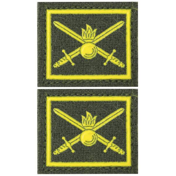 Эмблема ( нашивка знак ) петличная ( петлица ) Сухопутные войска пластизолевая на липучке оливковая (2505037) - HAKKI