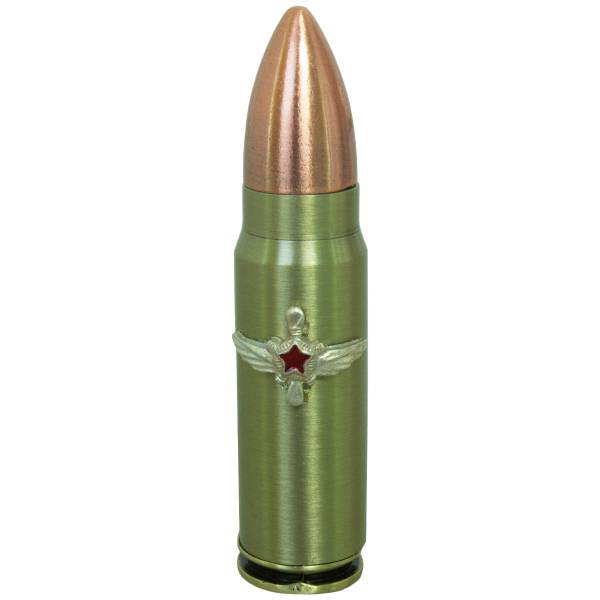 Зажигалка патрон с символикой ВВС СССР малая газовая золотистая (4403182) - HAKKI