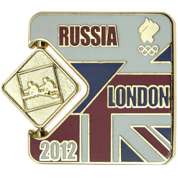 Значок ( знак ) олимпийский Лондон / London 2012 команда России Гребля / Rowing коллекционный на пимсе (2308026) - HAKKI