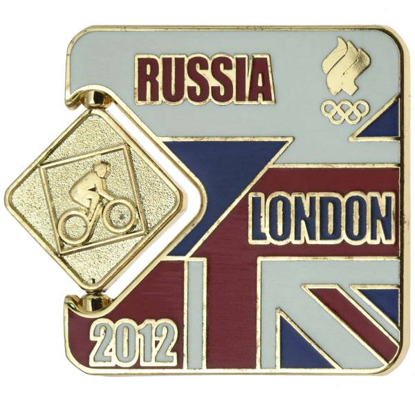 Значок ( знак ) олимпийский Лондон / London 2012 команда России Езда на велосипеде / Cycling коллекционный на пимсе (2308034) - HAKKI