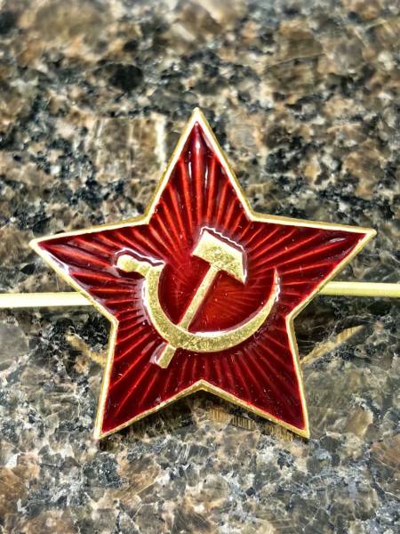 Звезда СССР большая на шапку зимнюю 31 мм красная (2105100) - HAKKI