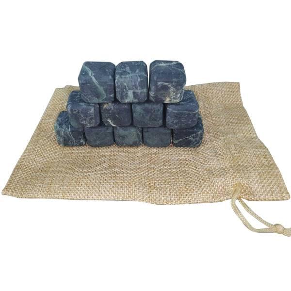 Камни для виски кубики из натурального камня змеевик 12 штук (4613001) - HAKKI