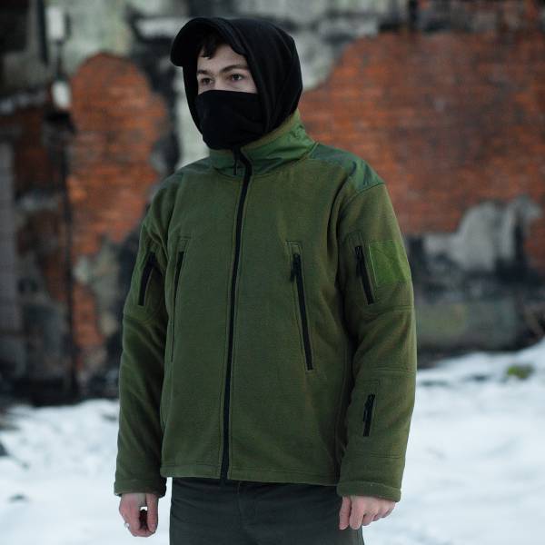 Куртка-толстовка SWAT PRO 2 тактическая флисовая оливковая (1118013) - HAKKI