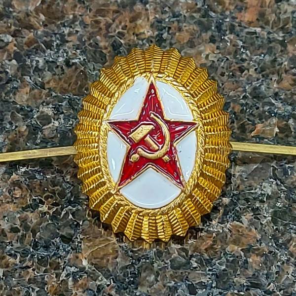 Кокарда Общевойсковая офицерская СССР образца 1988 г. золотистая (2105043) - HAKKI