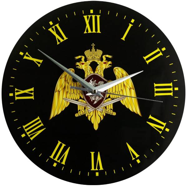 Часы настенные с символикой ФСВНГ ( Росгвардия ) РФ D-28 (4102162) - HAKKI