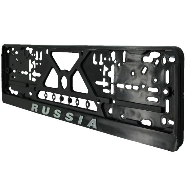 Авторамка ( рамка ) для номера с символикой RUSSIA  рельеф серебро (12030106)