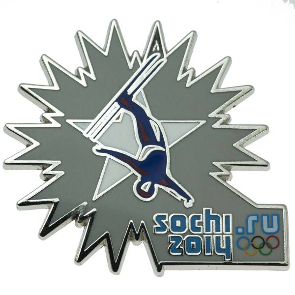 Значок( знак ) олимпийский Сочи / Sochi 2014 команда России Горные лыжи / Skiing коллекционный на пимсе (2308016) - HAKKI