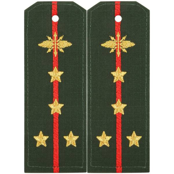 Погоны Войска связи на офисную форму Капитан с эмблемой рип-стоп машинная вышивка пластик (2218005) - HAKKI