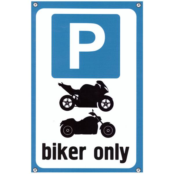 Табличка ( знак ) предупреждающая домовая Парковка biker only / только для байкеров 30х19,5 см (4315019) - HAKKI