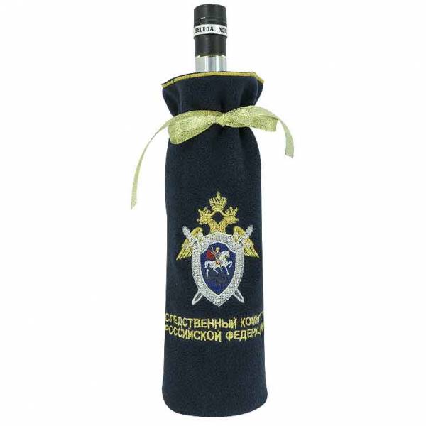 Мешочек ( чехол ) для бутылки с символикой Следственный комитет РФ вышитый темно-синий (4405998) - HAKKI
