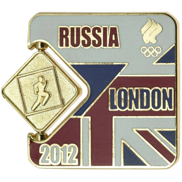 Значок ( знак ) олимпийский Лондон / London 2012 команда России Легкая атлетика / Athletics колекционный на пимсе (2308028) - HAKKI